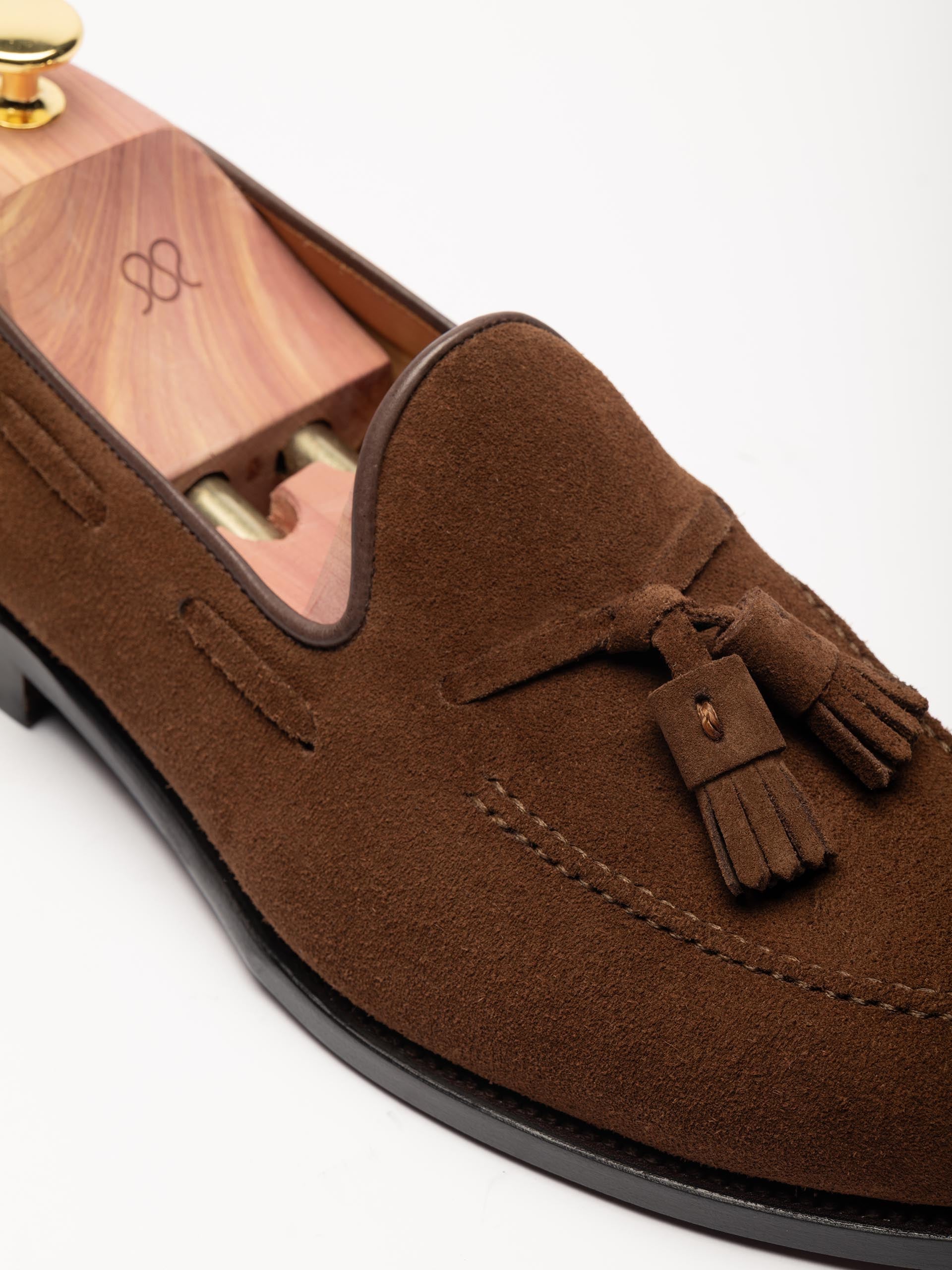The Tassel Loafer - Medium Brown Suede