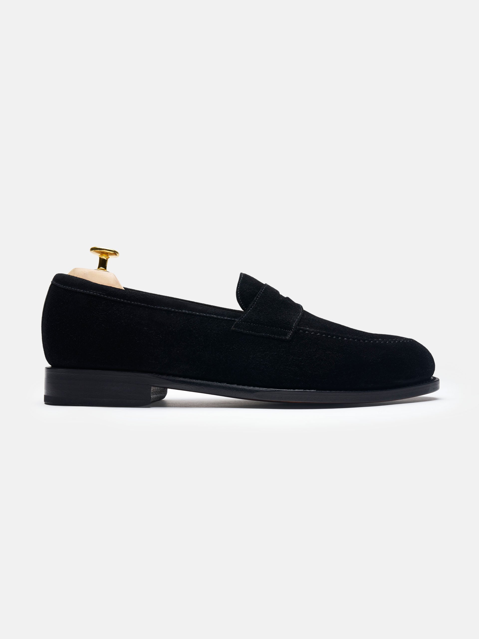 The Penny Loafer - Black Suede