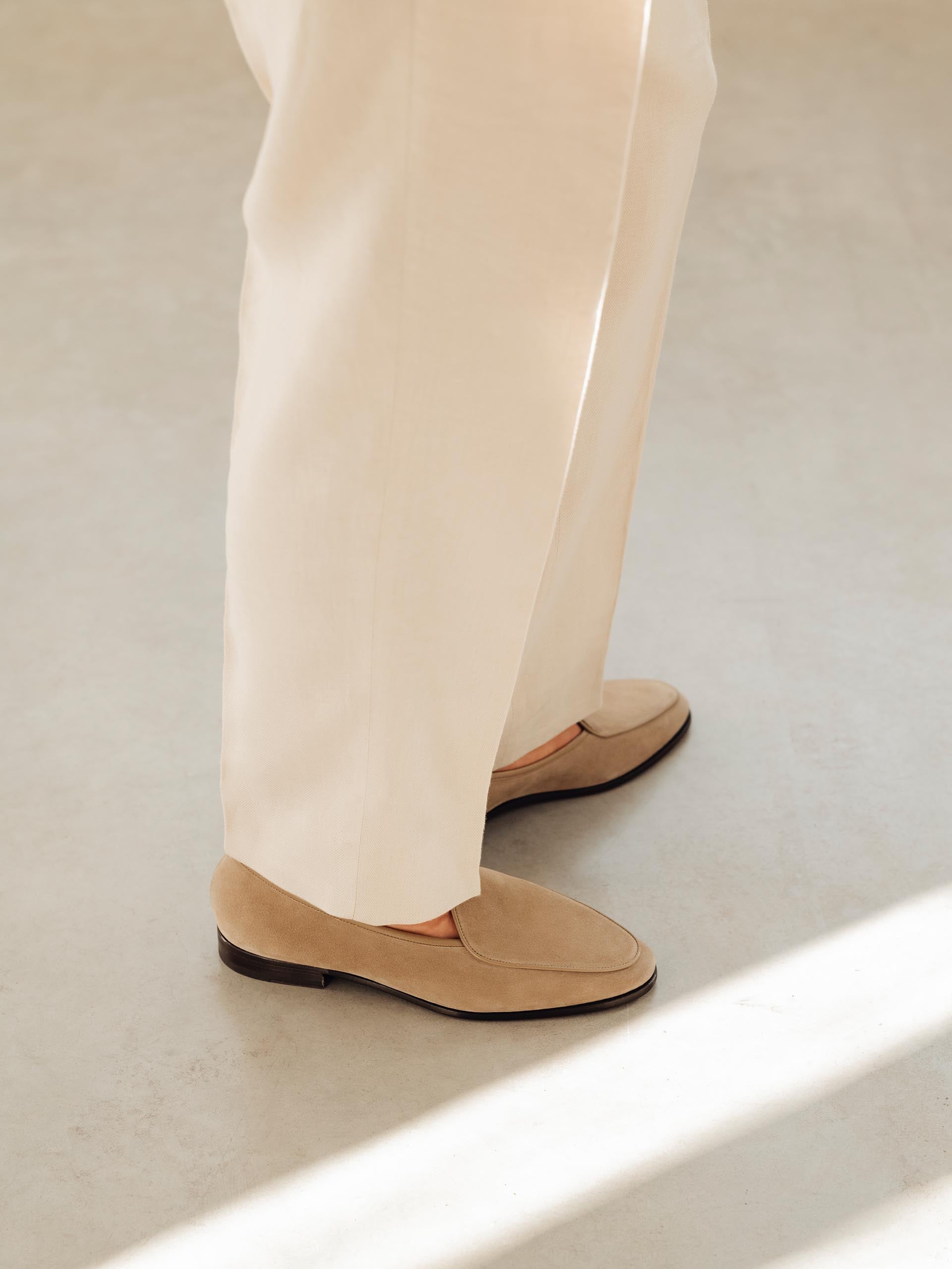 The Belgian Loafer - Beige Suede - Unlined