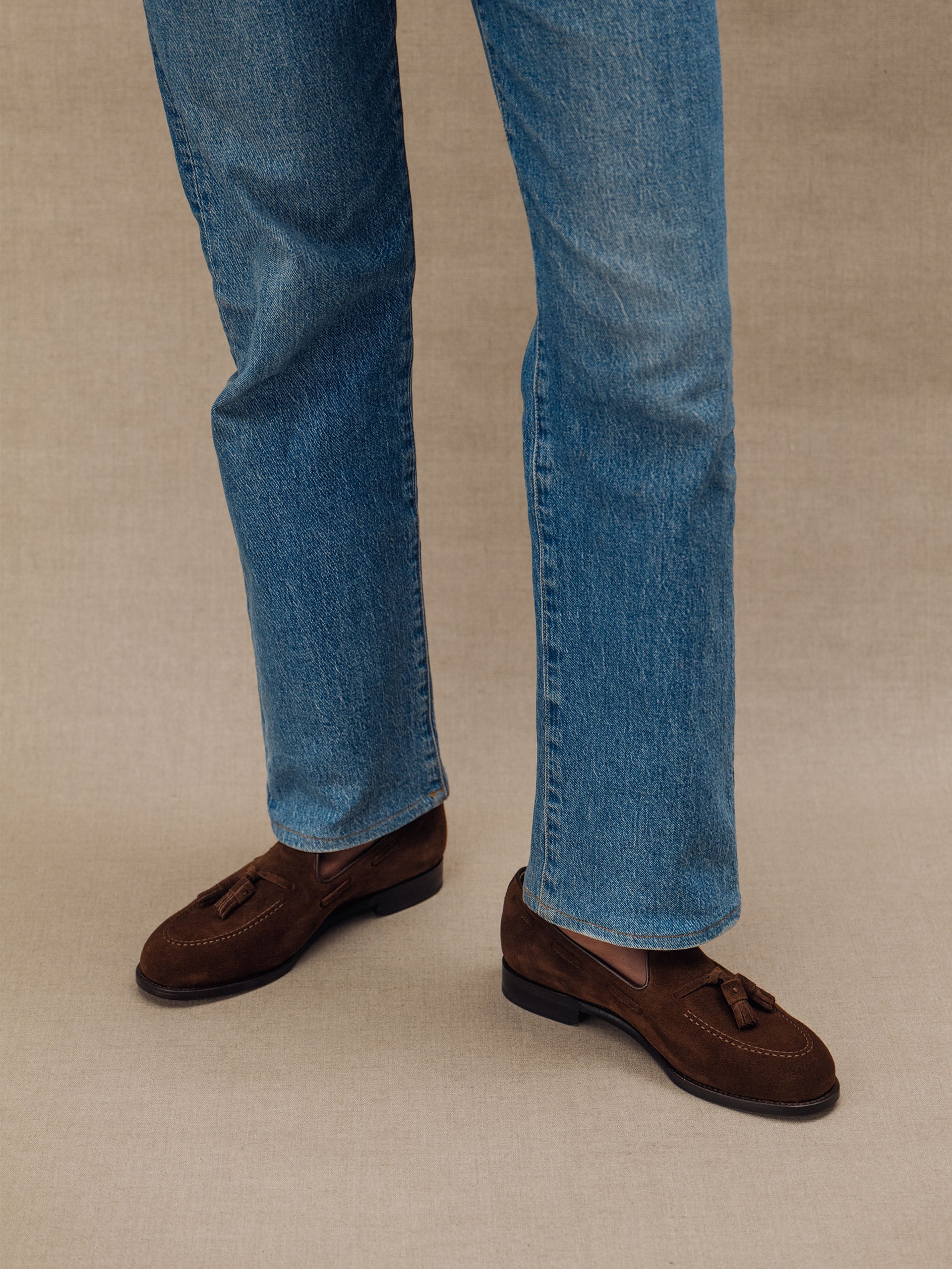 The Tassel Loafer - Medium Brown Suede