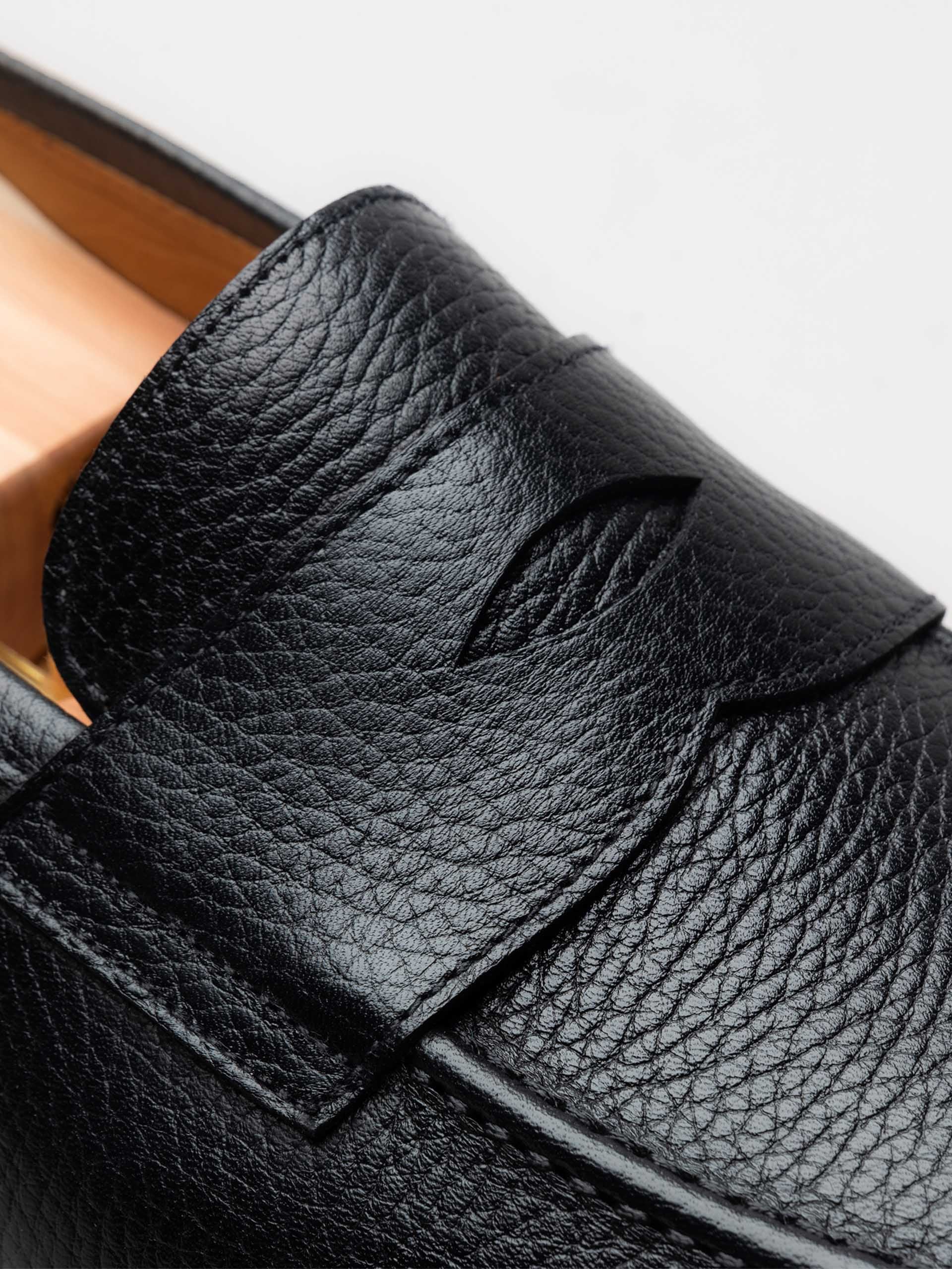 The Penny Loafer - Black Grain