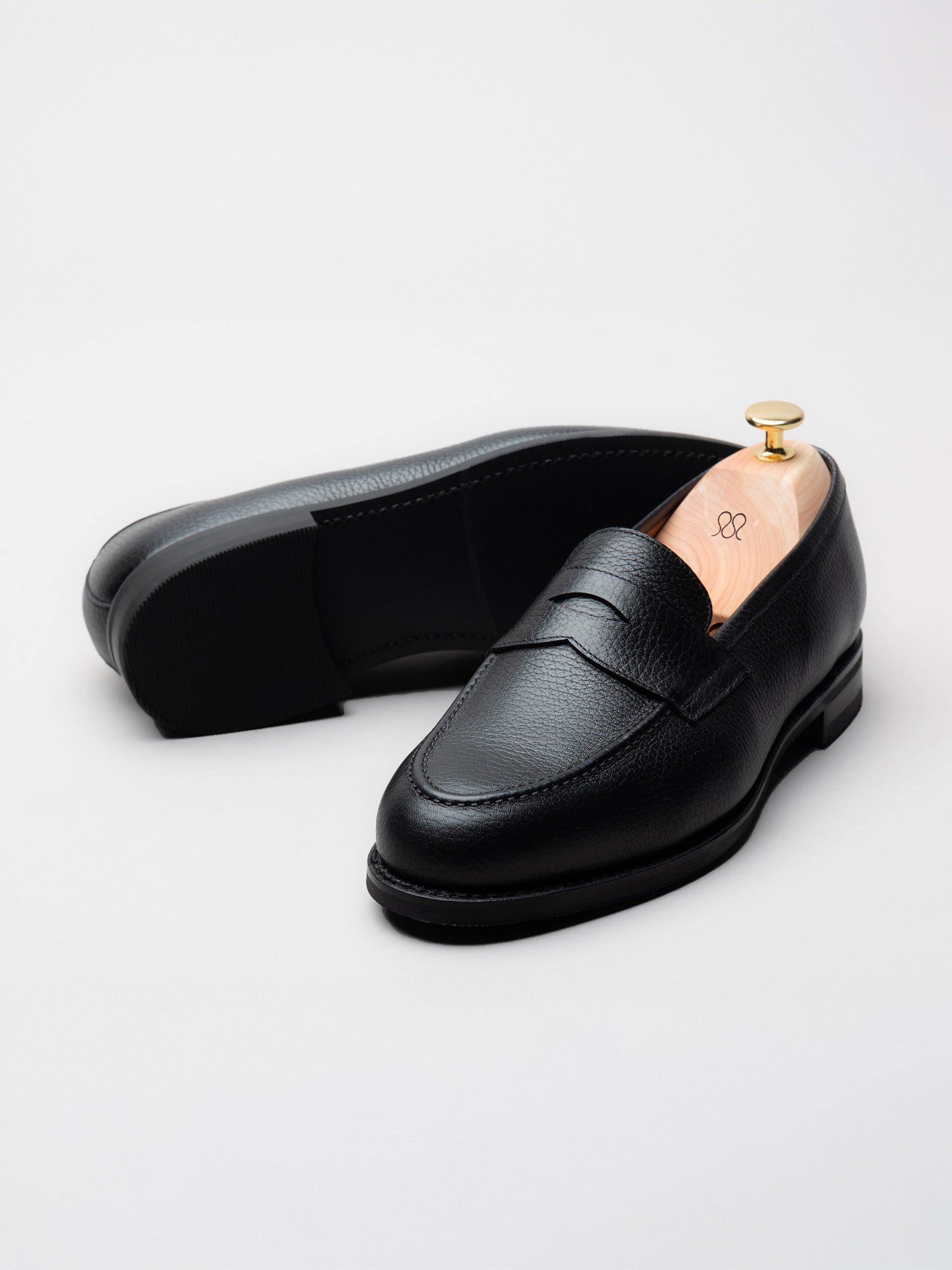The Penny Loafer - Black Grain