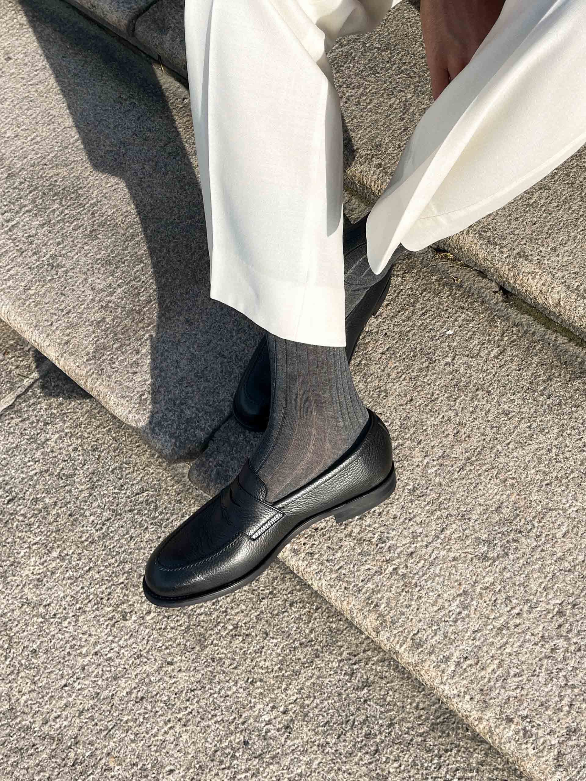The Penny Loafer - Black Grain