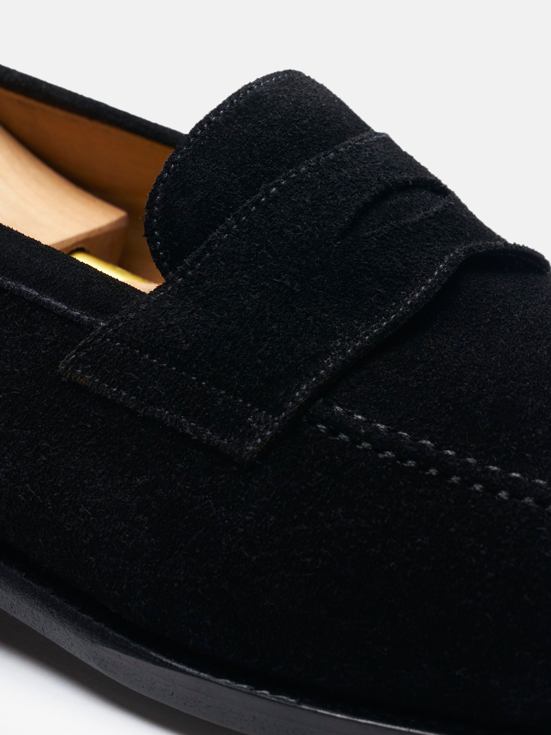 The Penny Loafer - Black Suede